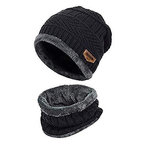 Unisex Woolen Cap Set Beanie and Scarf Set, Neck Warmer, Knit Hat